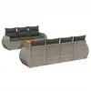 Image de vidaXL Ensemble de jardin canapé 8 pièces avec coussins Gris Poly rotin