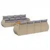 Image de vidaXL Ensemble de salon de jardin 9 pièces avec coussins beige Poly rotin