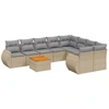 Image de vidaXL Ensemble de salon de jardin 9 pièces avec coussins beige Poly rotin