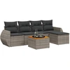 Image de vidaXL Ensemble de salon de jardin 6 pièces avec coussins Gris Poly rotin