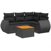Image de vidaXL Ensemble de salon de jardin 5 pièces avec coussins noir poly rotin