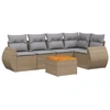 Image de vidaXL Ensemble de salon de jardin 6 pièces avec coussins Beige Poly Rattan