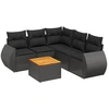 Image de vidaXL Ensemble de salon de jardin 6 pièces avec coussins noir poly rotin