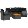 Image de vidaXL Ensemble de salon de jardin 6 pièces avec coussins noir poly rotin