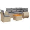 Image de vidaXL Ensemble de salon de jardin 6 pièces avec coussins Beige Poly Rattan