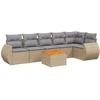 Image de vidaXL Ensemble de salon de jardin 7 pièces avec coussins Beige Poly Rattan