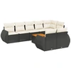 Image de vidaXL Ensemble de salon de jardin 9 pièces avec coussins noir poly rotin