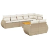 Image de vidaXL Ensemble de salon de jardin 9 pièces avec coussins beige Poly rotin