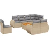 Image de vidaXL Ensemble de salon de jardin 9 pièces avec coussins beige Poly rotin