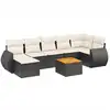 Image de vidaXL Ensemble de jardin canapé 8 pièces avec coussins noir poly rotin