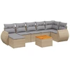 Image de vidaXL Ensemble de jardin canapé 8 pièces avec coussins Beige Poly Rattan