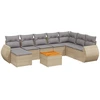 Image de vidaXL Ensemble de salon de jardin 9 pièces avec coussins beige Poly rotin