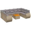 Image de vidaXL Ensemble de salon de jardin 10 pièces avec coussins Beige Poly Rattan