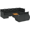 Image de vidaXL Ensemble de 10 canapés de jardin avec coussins noir poly rotin