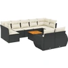 Image de vidaXL Ensemble de 10 canapés de jardin avec coussins noir poly rotin
