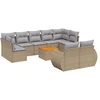 Image de vidaXL Ensemble de salon de jardin 10 pièces avec coussins Beige Poly Rattan