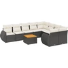Image de vidaXL Ensemble de 10 canapés de jardin avec coussins noir poly rotin