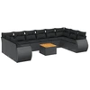 Image de vidaXL Ensemble de salon de jardin 11 pièces avec coussins noir poly rotin
