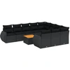 Image de vidaXL Ensemble de salon de jardin 11 pièces avec coussins noir poly rotin