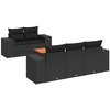 Image de vidaXL Ensemble de salon de jardin 6 pièces avec coussins noir poly rotin
