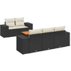 Image de vidaXL Ensemble de salon de jardin 6 pièces avec coussins noir poly rotin