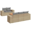 Image de vidaXL Ensemble de salon de jardin 6 pièces avec coussins Beige Poly Rattan