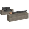 Image de vidaXL Ensemble de salon de jardin 6 pièces avec coussins Gris Poly rotin