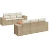 Image de vidaXL Ensemble de salon de jardin 7 pièces avec coussins Beige Poly Rattan