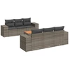 Image de vidaXL Ensemble de salon de jardin 7 pièces avec coussins Gris Poly rotin