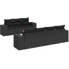Image de vidaXL Ensemble de jardin canapé 8 pièces avec coussins noir poly rotin