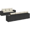 Image de vidaXL Ensemble de jardin canapé 8 pièces avec coussins noir poly rotin
