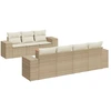 Image de vidaXL Ensemble de jardin canapé 8 pièces avec coussins Beige Poly Rattan
