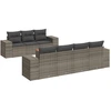 Image de vidaXL Ensemble de jardin canapé 8 pièces avec coussins Gris Poly rotin