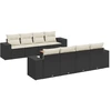 Image de vidaXL Ensemble de salon de jardin 9 pièces avec coussins noir poly rotin