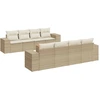 Image de vidaXL Ensemble de salon de jardin 9 pièces avec coussins beige Poly rotin
