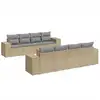 Image de vidaXL Ensemble de salon de jardin 9 pièces avec coussins beige Poly rotin