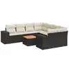 Image de vidaXL Ensemble de salon de jardin 9 pièces avec coussins noir poly rotin