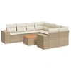 Image de vidaXL Ensemble de salon de jardin 9 pièces avec coussins beige Poly rotin