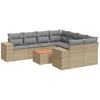 Image de vidaXL Ensemble de salon de jardin 9 pièces avec coussins beige Poly rotin