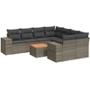Image de vidaXL Ensemble de salon de jardin 9 pièces avec coussins Gris Poly rotin