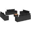Image de vidaXL Ensemble de 13 canapés de jardin avec coussins noir poly rotin