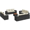 Image de vidaXL Ensemble de 13 canapés de jardin avec coussins noir poly rotin