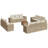Image de vidaXL Ensemble de 13 canapés de jardin avec coussins Beige Poly Rattan