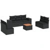 Image de vidaXL Ensemble de jardin canapé 8 pièces avec coussins noir poly rotin