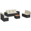 Image de vidaXL Ensemble de jardin canapé 8 pièces avec coussins noir poly rotin