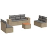 Image de vidaXL Ensemble de jardin canapé 8 pièces avec coussins Beige Poly Rattan