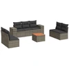 Image de vidaXL Ensemble de jardin canapé 8 pièces avec coussins Gris Poly rotin