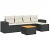 Image de vidaXL Ensemble de salon de jardin 6 pièces avec coussins noir poly rotin