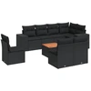 Image de vidaXL Ensemble de salon de jardin 9 pièces avec coussins noir poly rotin