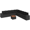 Image de vidaXL Ensemble de 10 canapés de jardin avec coussins noir poly rotin